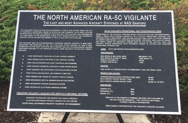 THE NORTH AMERICAN RA-5C VIGILANTE MEMORIAL PLAQUE