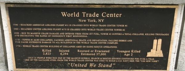 ELKS CLUB #2709 SEPTEMBER 11, 2001 WAR MEMORIAL PLAQUE D