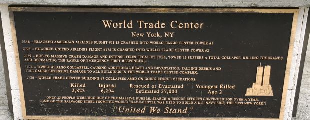 ELKS CLUB #2709 SEPTEMBER 11, 2001 WAR MEMORIAL PLAQUE D