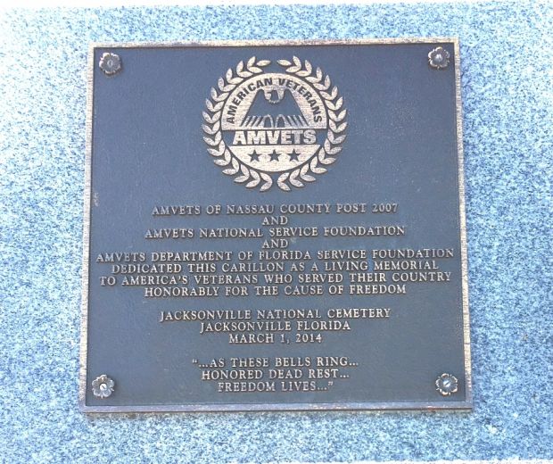 JACKSONVILLE NATIONAL CEMETERY WAR MEMORIAL CARILLON PLAQUE