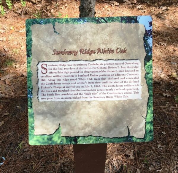 SEMINARY RIDGE WHITE OAK WAR MEMORIAL TREE PLAQUE