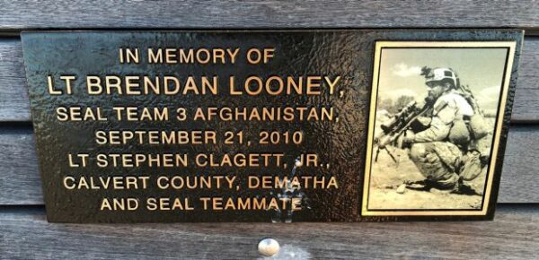 LT BRENDAN LOONEY WAR MEMORIAL BENCH PLAQUE