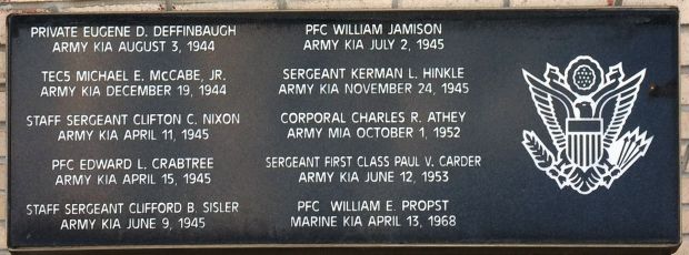 V.F.W. POST 9451 WAR VETERANS MEMORIAL PLAQUE