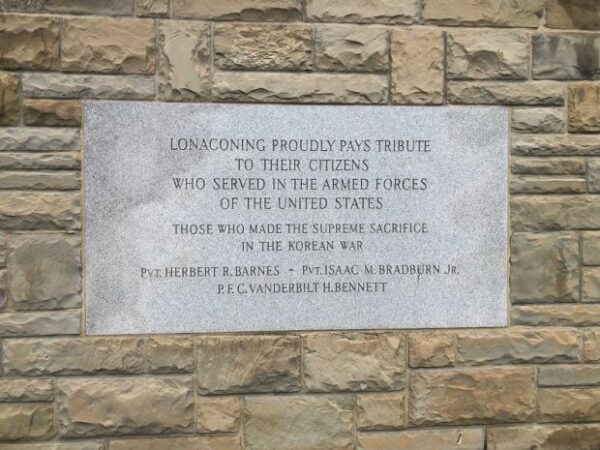 LONACONING ARMED FORCES WAR MEMORIAL DEDICATION STONE