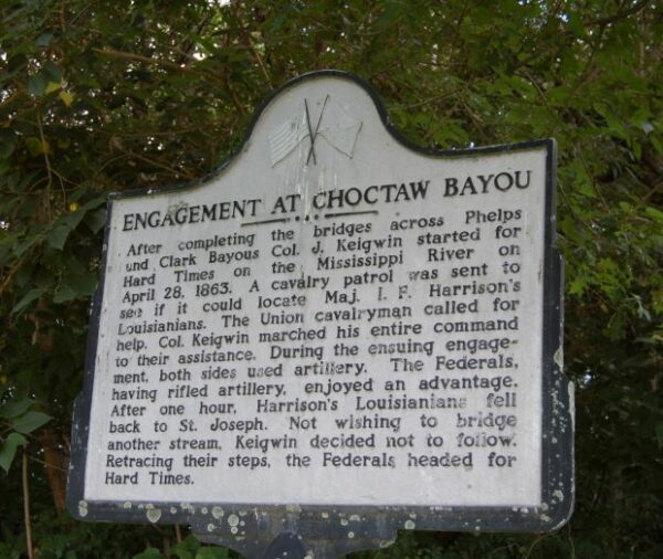 ENGAGEMENT AT CHOCTAW BAYOU MEMORIAL MARKER