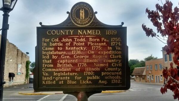 COUNTY NAMES, 1819 WAR MEMORIAL MARKER