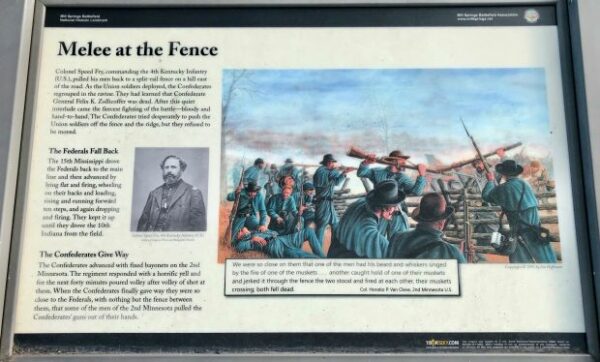 MELEE AT THE FENCE WAR MEMORIAL PANEL