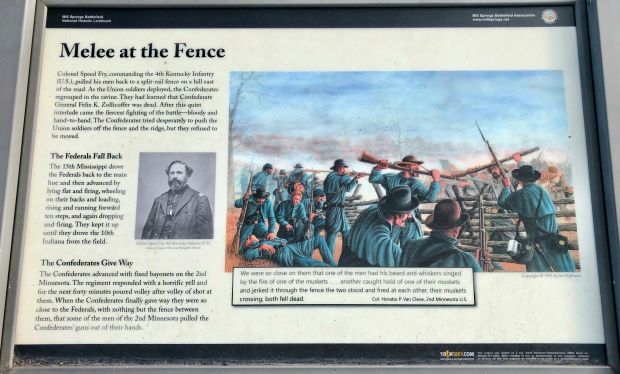 MELEE AT THE FENCE WAR MEMORIAL PANEL