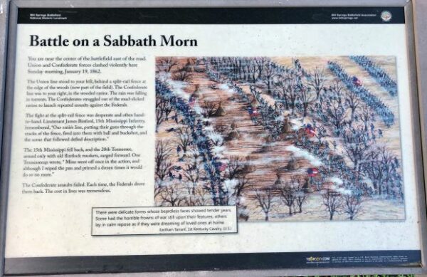 BATTLE ON A SABBATH MORN WAR MEMORIAL PANEL