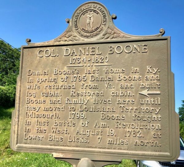 COL. DANIEL BOONE REVOLUTIONARY WAR MEMORIAL MARKER
