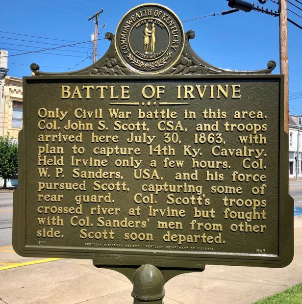BATTLE OF IRVINE WAR MEMORIAL MARKER