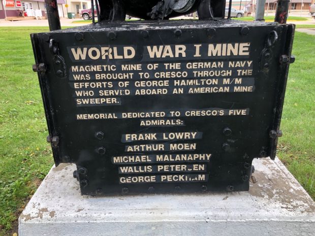CRESCO WORLD WAR I MINE MEMORIAL PLAQUE