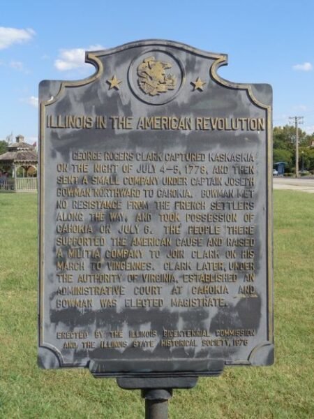 ILLINOIS IN THE AMERICAN REVOLUTION WAR MEMORIAL MARKER EAST SAINT LOUIS