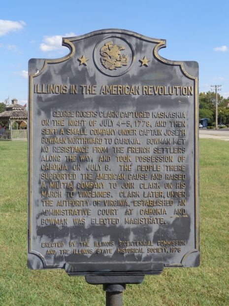 ILLINOIS IN THE AMERICAN REVOLUTION WAR MEMORIAL MARKER EAST SAINT LOUIS