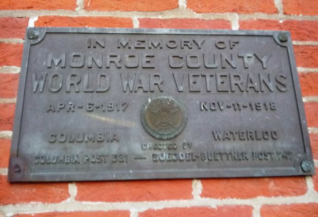 MONROE COUNTY WORLD WAR VETERANS MEMORIAL PLAQUE