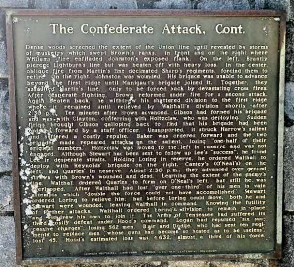 THE CONFEDERATE ATTACK WAR MEMORIAL PLAQUE B