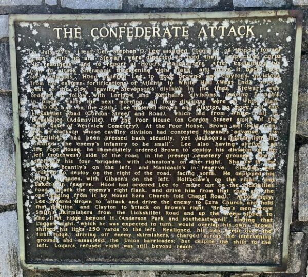 THE CONFEDERATE ATTACK WAR MEMORIAL PLAQUE A