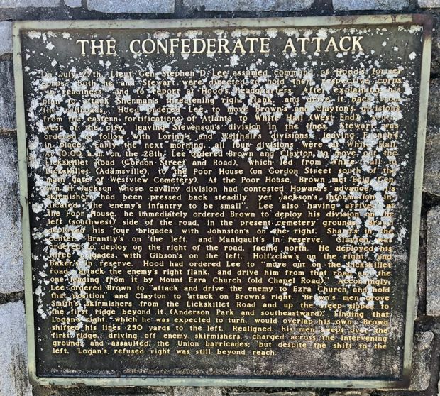 THE CONFEDERATE ATTACK WAR MEMORIAL PLAQUE A