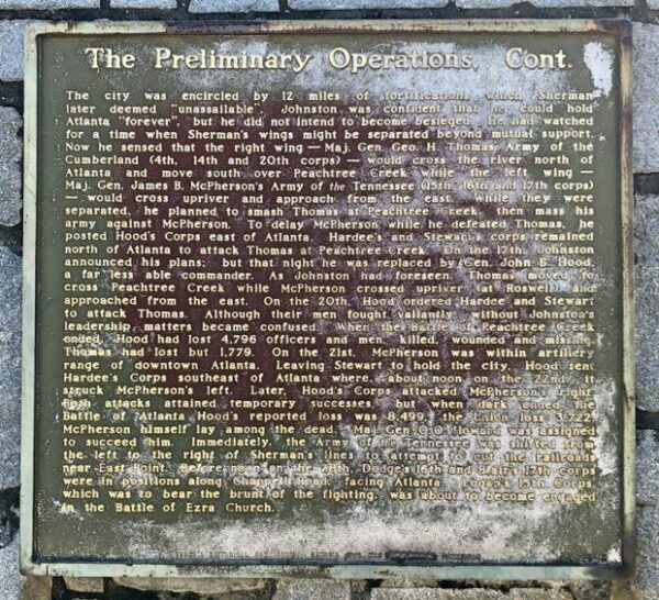 THE BATTLE OF EZRA CHURCH WAR MEMORIAL PLAQUE B