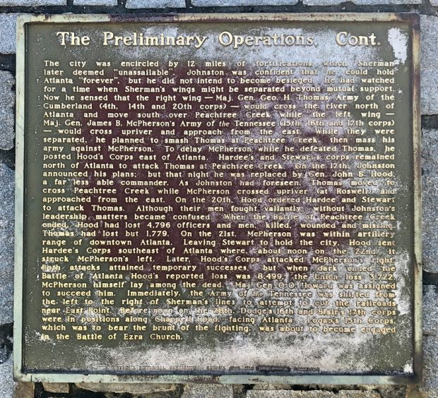 THE BATTLE OF EZRA CHURCH WAR MEMORIAL PLAQUE B