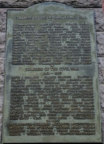 DUDLEY SOLDIERS WAR MEMORIAL PLAQUE C