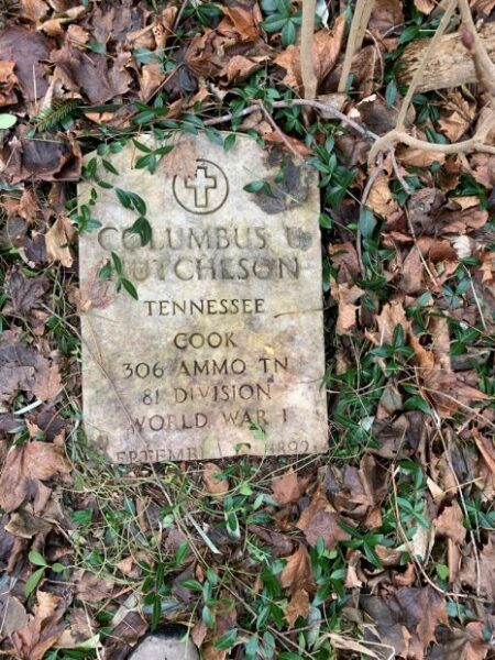 COLUMBUS U HUTCHESON WAR MEMORIAL CEMETERY STONE