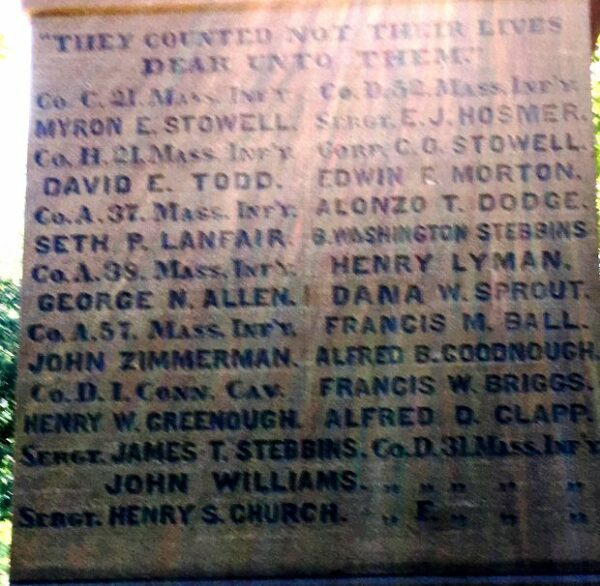 DEERFIELD CIVIL WAR MEMORIAL STONE D