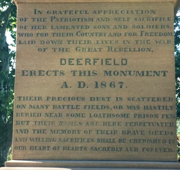 DEERFIELD CIVIL WAR MEMORIAL STONE A