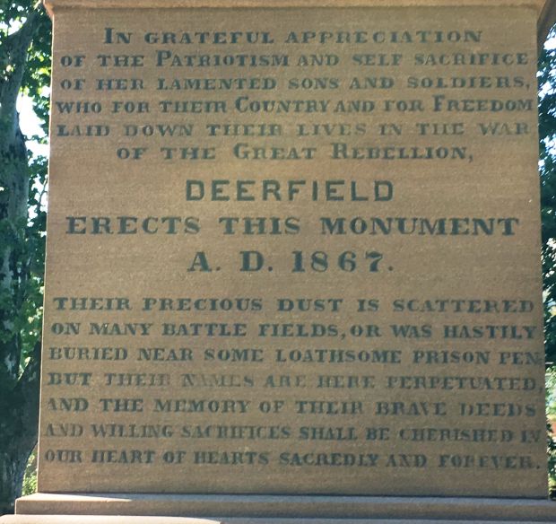 DEERFIELD CIVIL WAR MEMORIAL STONE A
