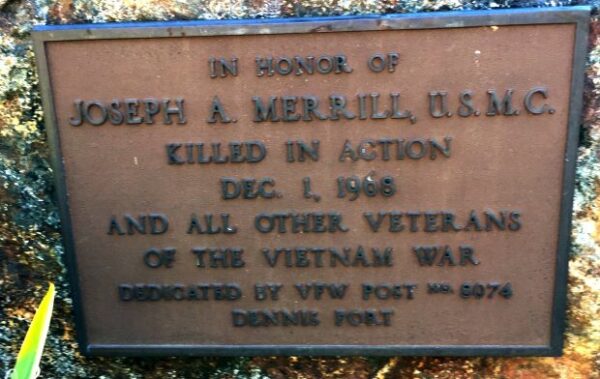 JOSEPH A. MERRILL,. U.S.M.C. WAR MEMORIAL PLAQUE