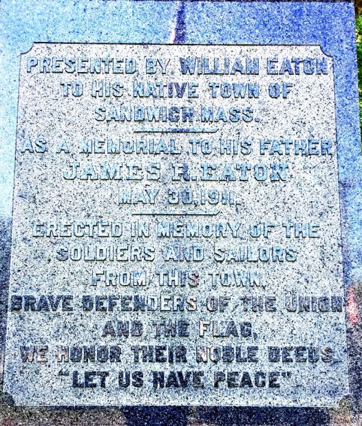 TOWN OF SANDWICH CIVIL WAR MEMORIAL PLAQUE