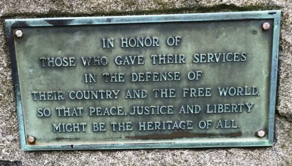AMERICAN LEGION POST 206 VETERANS MEMORIAL PLAQUE