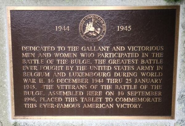 HYANNIS BATTLE OF THE BULGE MEMORIAL PLAQUE
