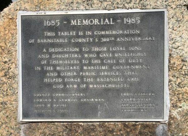 BARNSTABLE COUNTY’S 300TH ANNIVERSARY MEMORIAL PLAQUE