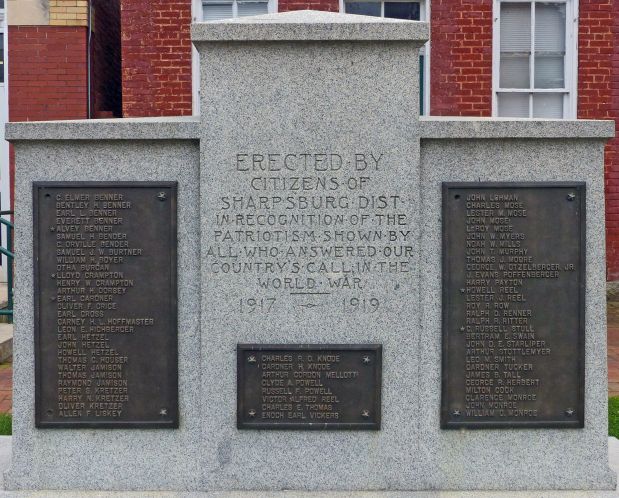 SHARPSBURG DIST WORLD WAR MEMORIAL FRONT