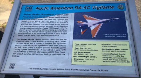 NORTH AMERICAN RA-5C VIGILANTE MEMORIAL AIRCRAFT PLAQUE