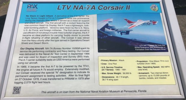 LTV NA-7A CORSAIR II MEMORIAL AIRCRAFT PLAQUE