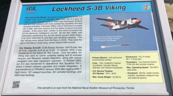 LOCKHEED S-3B VIKING MEMORIAL AIRCRAFT PLAQUE