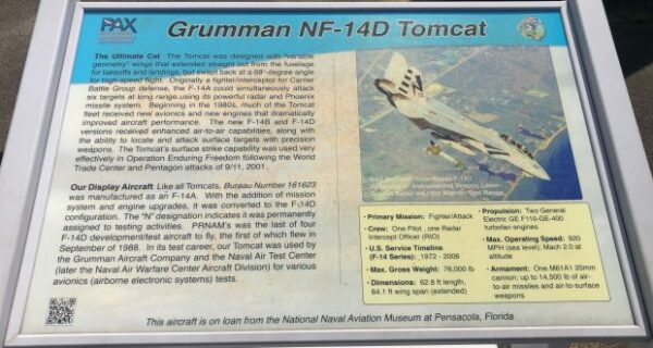 GRUMMAN NF-14D TOMCAT MEMORIAL AIRCRAFT PLAQUE