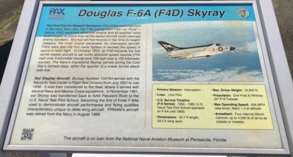 DOUGLAS F-6A (F4D) SKYRAY MEMORIAL AIRCRAFT PLAQUE