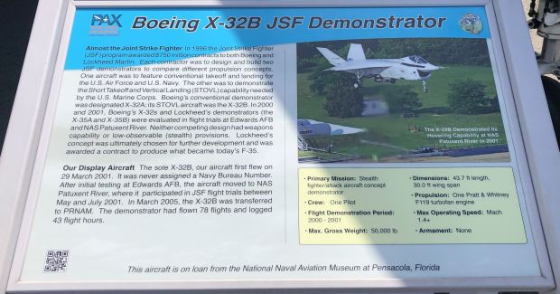 BOEING X-32B JSF DEMONSTRATOR MEMORIAL AIRCRAFT PLAQUE