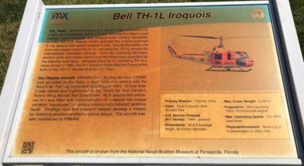 BELL TH-1L IROQUOIS MEMORIAL AIRCRAFT PLAQUE