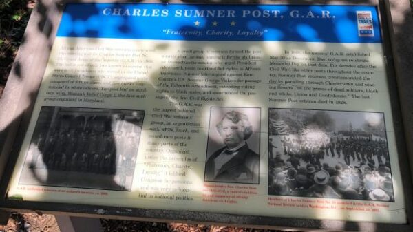 CHARLES SUMNER POST, G.A.R. WAR MEMORIAL PLAQUE