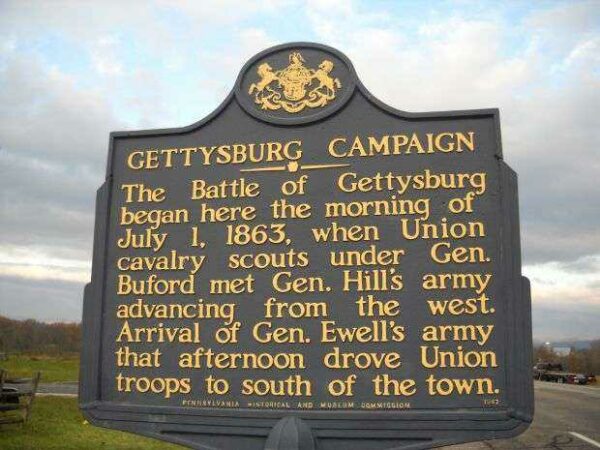 GETTYSBURG CAMPAIGN WAR MEMORIAL MARKER I