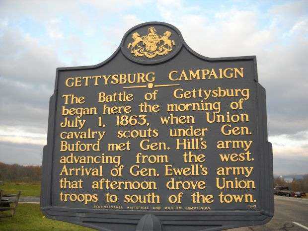 GETTYSBURG CAMPAIGN WAR MEMORIAL MARKER I