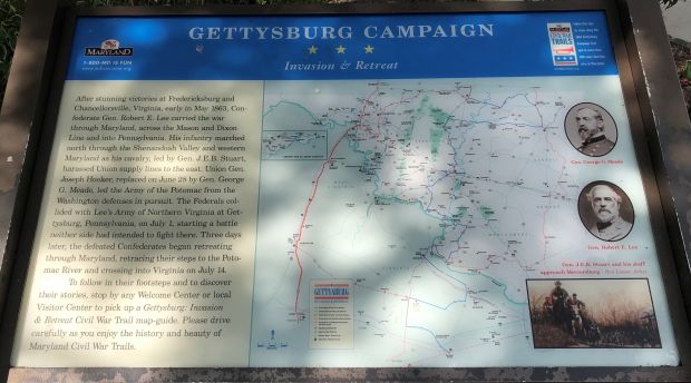 GETTYSBURG CAMPAIGN INVASION & RETREAT WAR MEMORIAL PANEL
