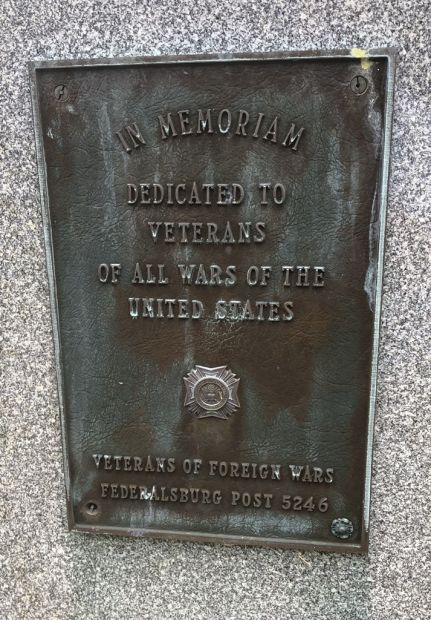 V.F.W. FEDERALSBURG POST 5246 WAR VETERANS MEMORIAL PLAQUE