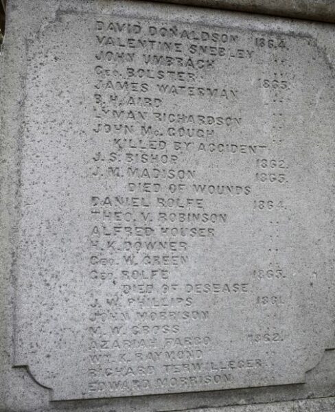 FAYETTEVILLE CEMETERY CIVIL WAR MEMORIAL SIDE B