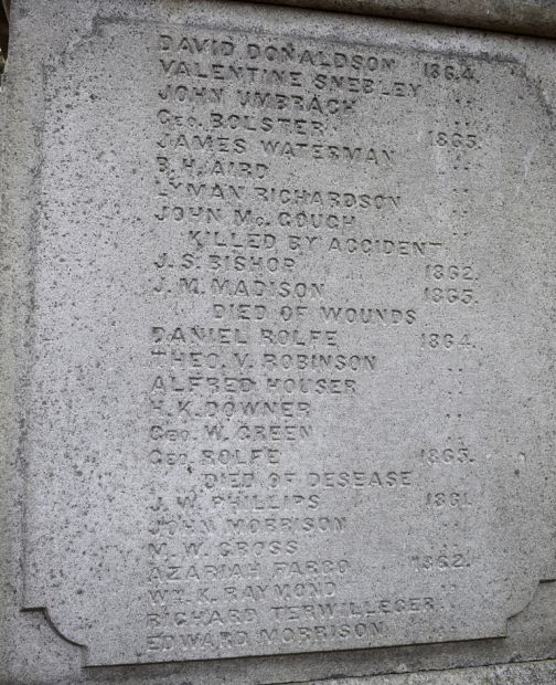 FAYETTEVILLE CEMETERY CIVIL WAR MEMORIAL SIDE B