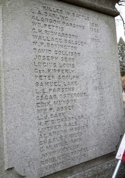 FAYETTEVILLE CEMETERY CIVIL WAR MEMORIAL SIDE A